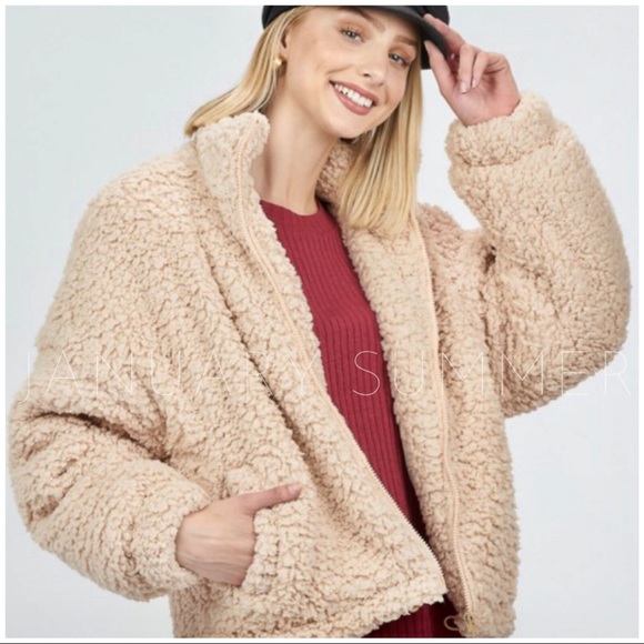 OATMEAL SHERPA JACKET